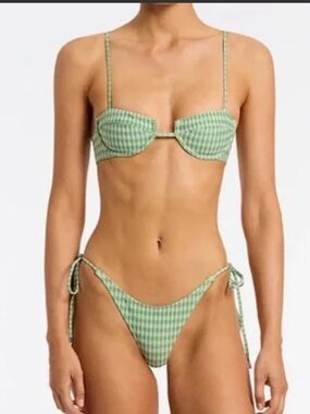 triangl swimwear Green Gingham Bikini Set